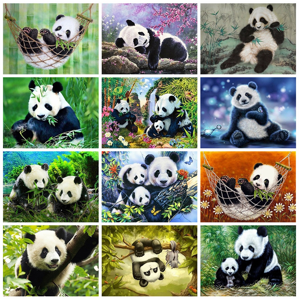 Házibuli Dekoráció Barkács Elrendezés Kézműves Ajándék Evershine Gyémántfestés Panda 5D Teljes Négyzet