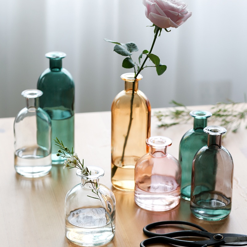 Váza Nappali Szárított Virágok Nordic Ins Stílusú Üveg Átlátszó Kapor Lakberendezési Kiegészítők