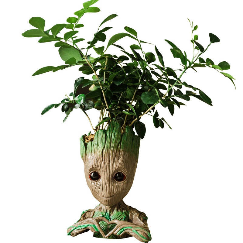 Groot Virágcserép Aranyos Modell Játék Toll Pot Figura Fa Ember Kerti Ültetvény Ajándék Csecsemő Gyerekeknek