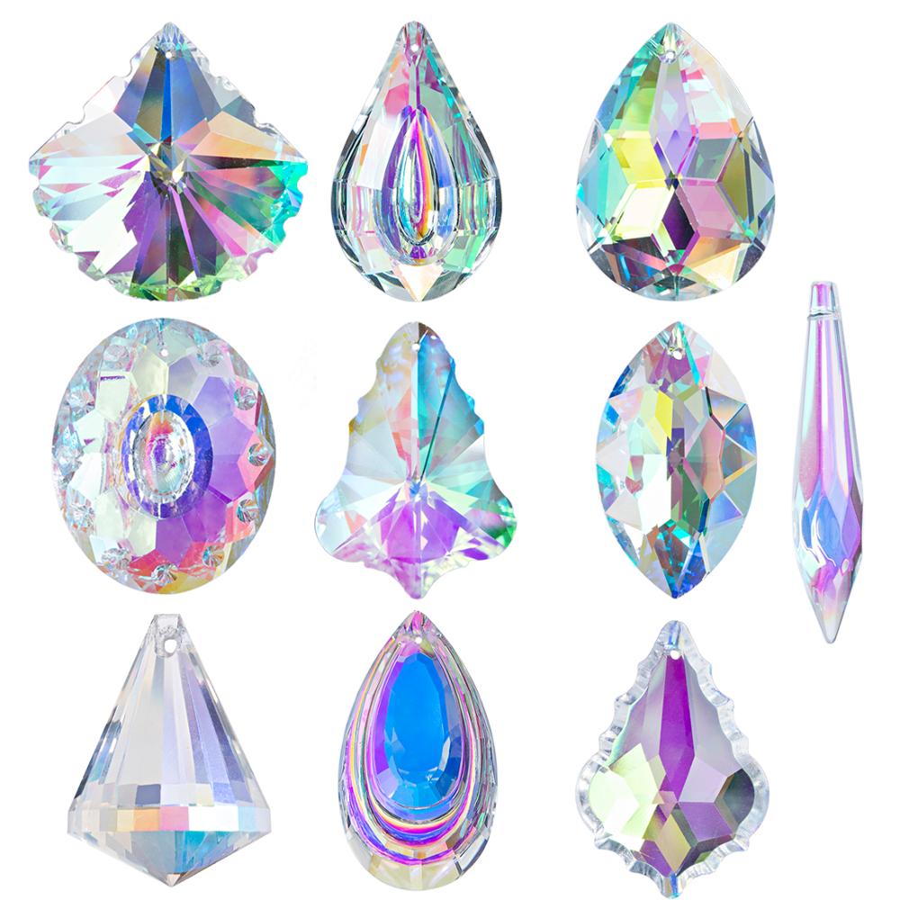 H & D 1Db Függő Crystal Prism Suncatcher Rainbow Ablak Dekorációs Ab-Color Csillár Alkatrészek Diy Otthon Esküvői
