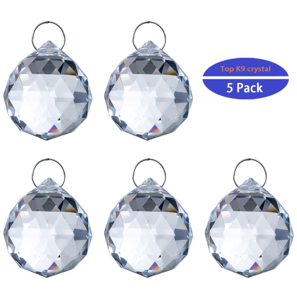 H-D-5pcs-lot-20mm-Clear-Faceted-Crystal-Chandelier-Parts-Pendant-Prisms-Lighting-Ball-feng-shui H&D 5Db / Tétel 20Mm Tiszta Csiszolt Kristálycsillár Alkatrészek Medál Prizmák Világító Labda Feng Shui Napfény Esküvői Ház Decor - Image 1