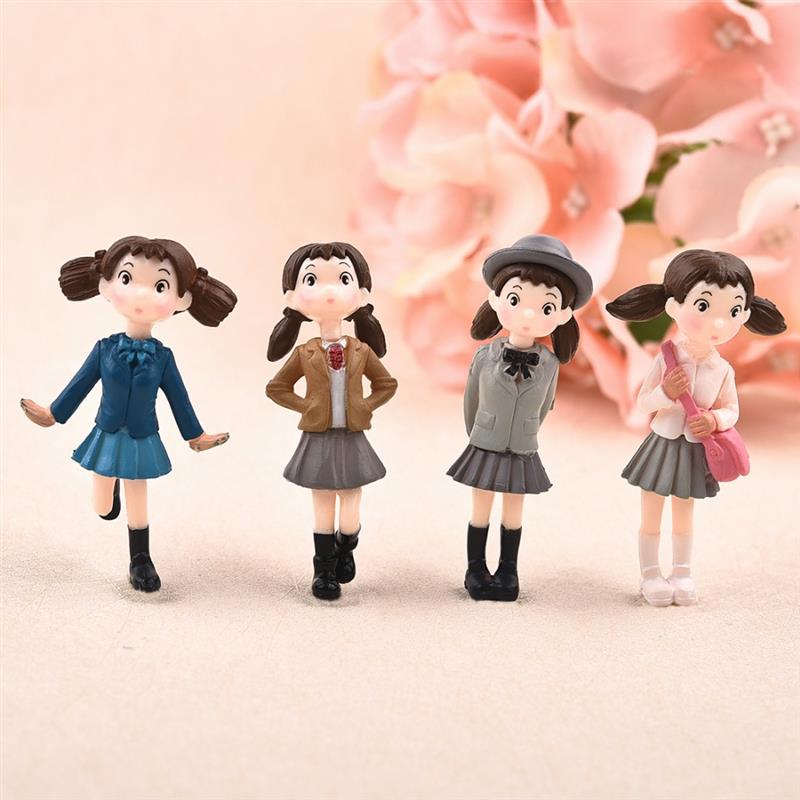 4Db / Tündérkert Miniatűr Figurák Hayao Miyazaki Angyal Lányok Műgyanta Kézműves Dísz Gnómok Moha Terráriumok Dekoráció