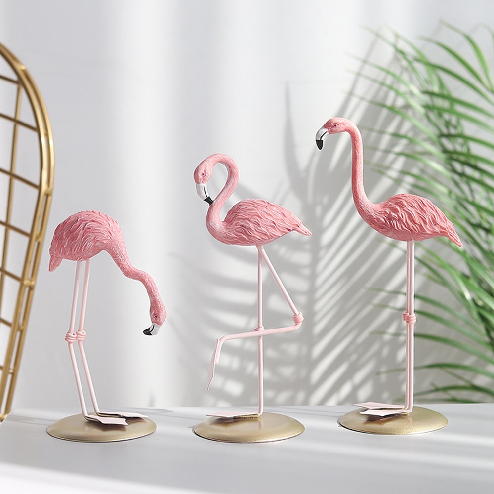 Északi Stílusú Flamingó Figura Tündér Kert Nappali Iroda Esküvői Party Dísz Lakberendezési Kiegészítők