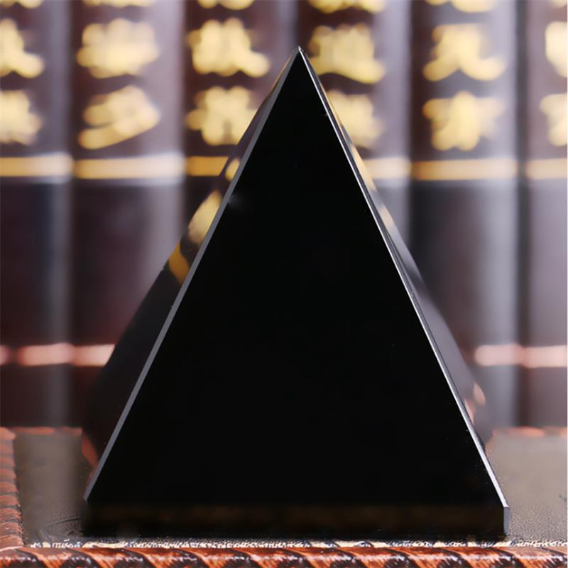 Piramis Gyógyító Kristály Fekete Természetes Obszidián Kvarc Gyönyörű Fényes Felületű Kövek Lakberendezéshez
