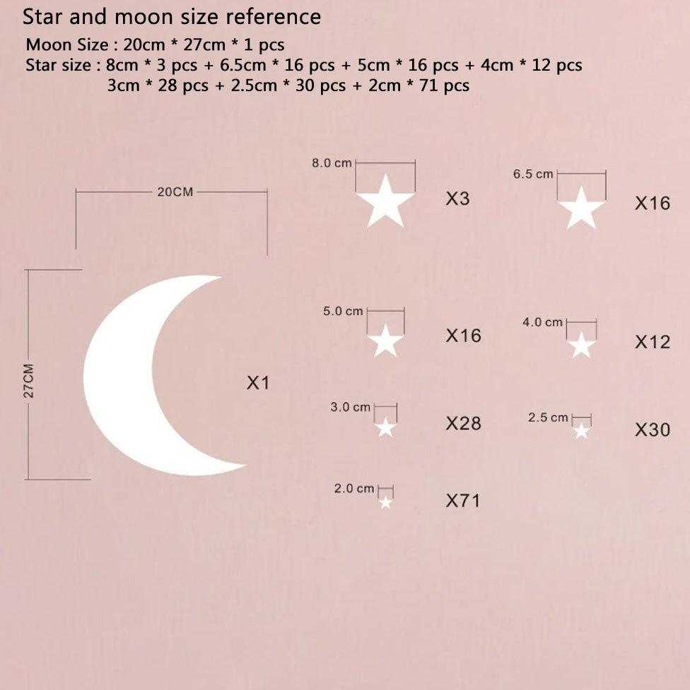 Csillag Hold Kombinált Fali Matrica Gyerekeknek Baba Szobák Hálószoba Háttér Otthoni Dekoráció Tapéta Diy Matricák Óvoda