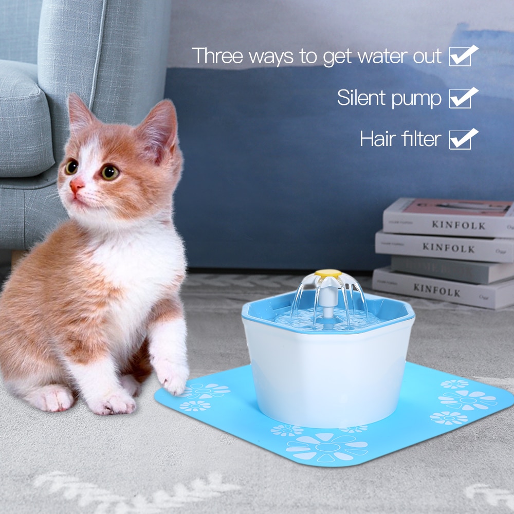 1,6 literes automata kisállat-macska szökőkút Rendkívül csendes USB kutya ivókút Szökőkút adagoló tál Kisállat ivókút-adagoló