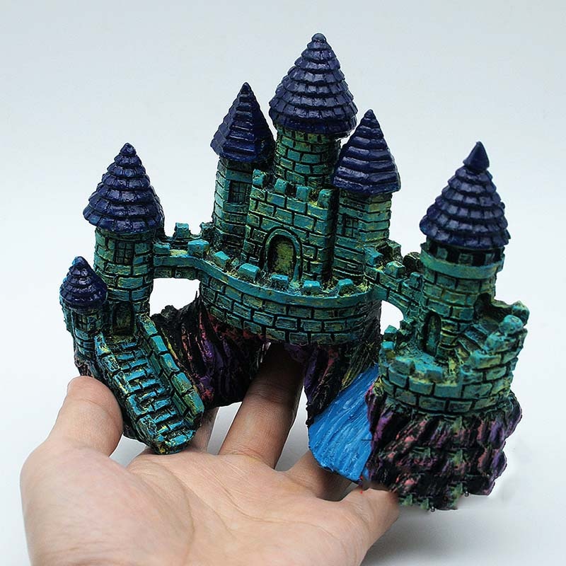 Akváriumi Haltartály Dekoráció Retro Európai Stílusú Kastély Akvárium Gyanta Kézműves Díszek Lakberendezési - Image 3