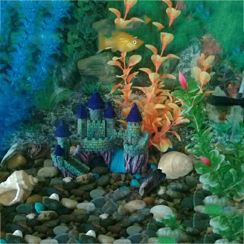 Akváriumi Haltartály Dekoráció Retro Európai Stílusú Kastély Akvárium Gyanta Kézműves Díszek Lakberendezési - Image 2