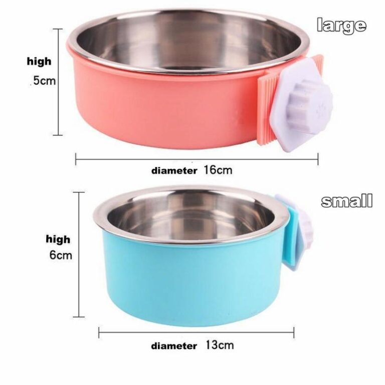 Háziállat Etető Tál Rozsdamentes Acél Függesztő Fix Ketrec - Image 5