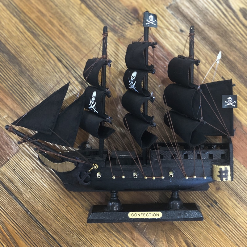 Luckk Miniatűr Hajó Fából Készült Vitorlás Gyermek Ajándék Karibi Fekete Gyöngy Corsair Hajók Lakberendezési Kézműves Sh775-24