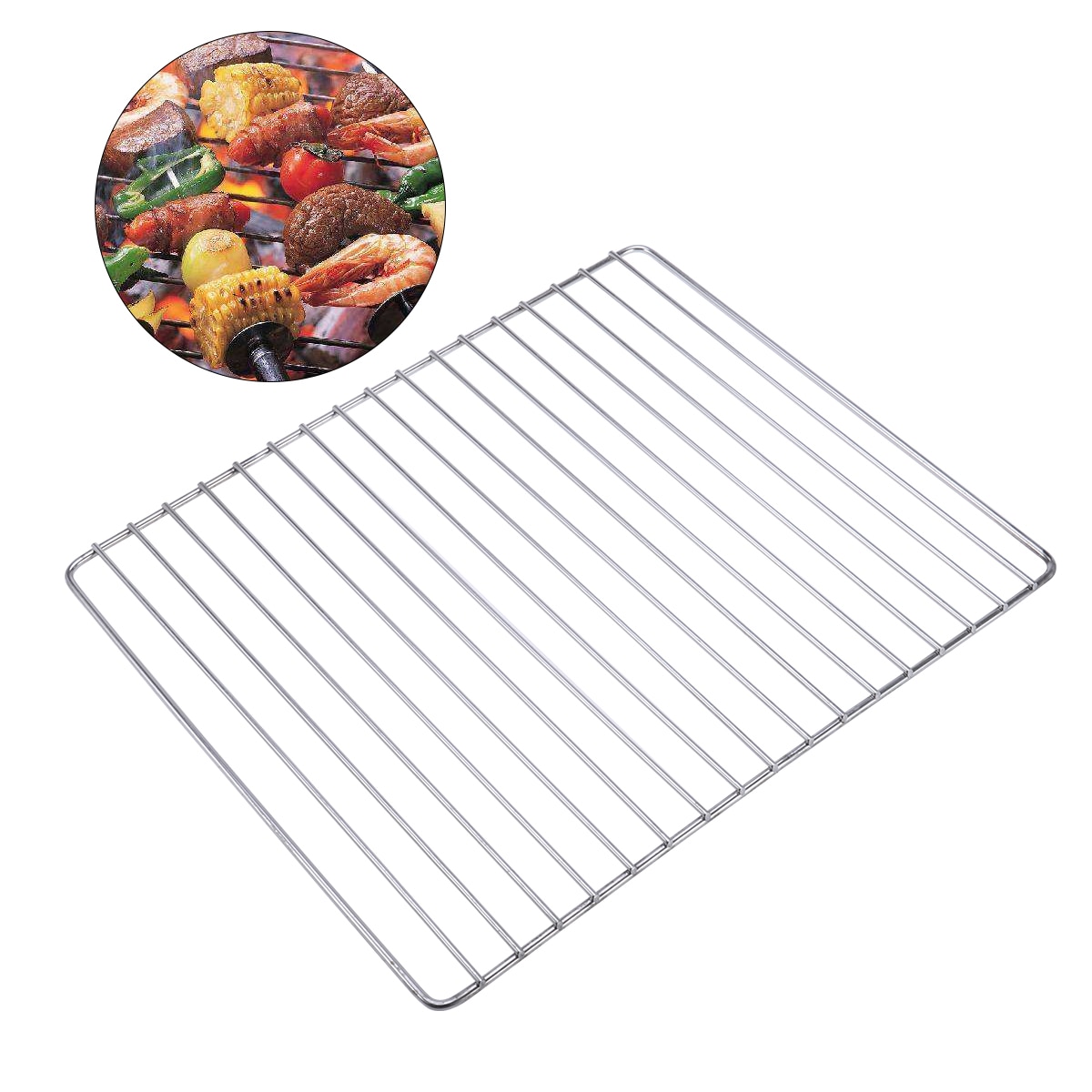 Portable-BBQ-Grill-Stainless-Steel-ROD-Replacement-Cooking-Grill-Grid-Grate-Barbecue-Tool-BBQ-Accessories-For Hordozható Grill Rozsdamentes Acél Rod Csere Főzés Rács Szerszám Kiegészítők Otthoni Használatra - Image 1