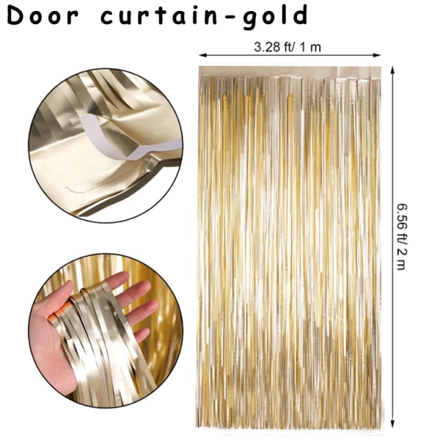 door curtain gold