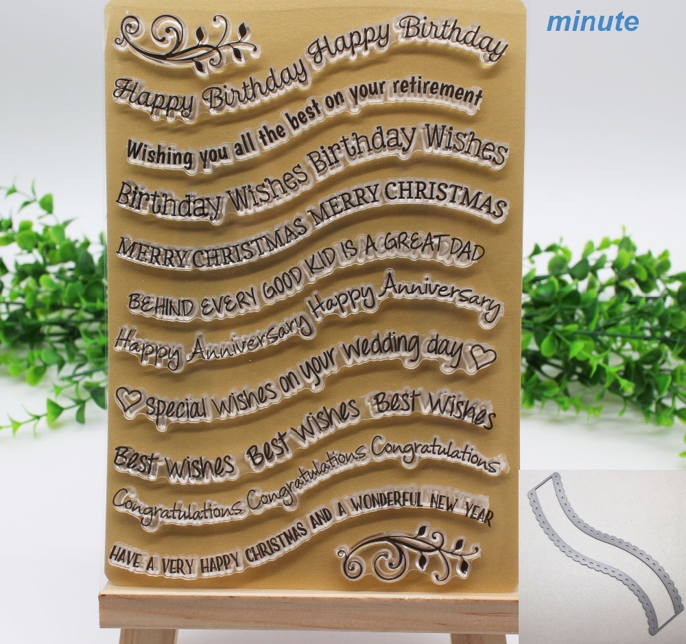 Bloem-Kant-Stansmessen-En-Stempel-Set-Letters-Stempel-En-Matrijzen-Voor-Papieren-Kaart-Ambachten-Gebogen-Golf Võng En Stempel Set Letters Matrijzen Voor Papieren Kaart Ambachten Gebogen Golf Grens Sterven Scrapbooking - Image 1