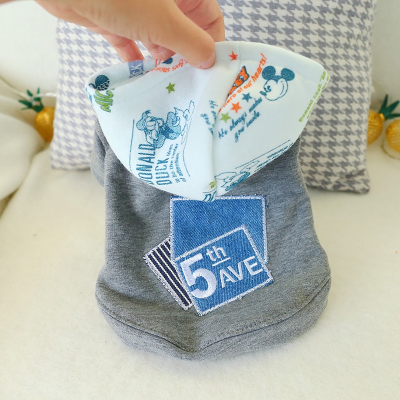 2021 Téli Meleg Kisállat Kutyaruhák Puha Kapucnisok Karikatúra Farmer Hímzett Pulóver Jelmez Kis - Image 4