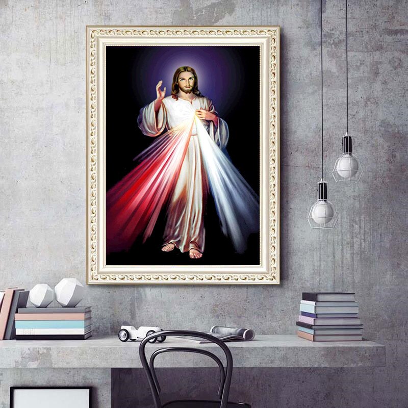 5D Gyémánt Festmény "Vallásos Jézus" Barkács Teljes Körű Hímző Készlet Mozaik Lakberendezési Ajándék - Image 3