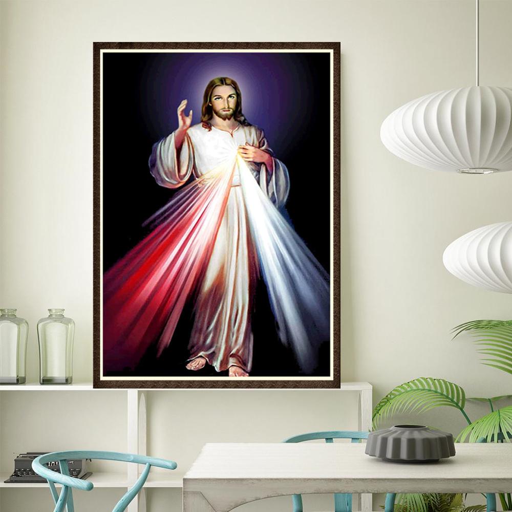 5D Gyémánt Festmény "Vallásos Jézus" Barkács Teljes Körű Hímző Készlet Mozaik Lakberendezési Ajándék - Image 4