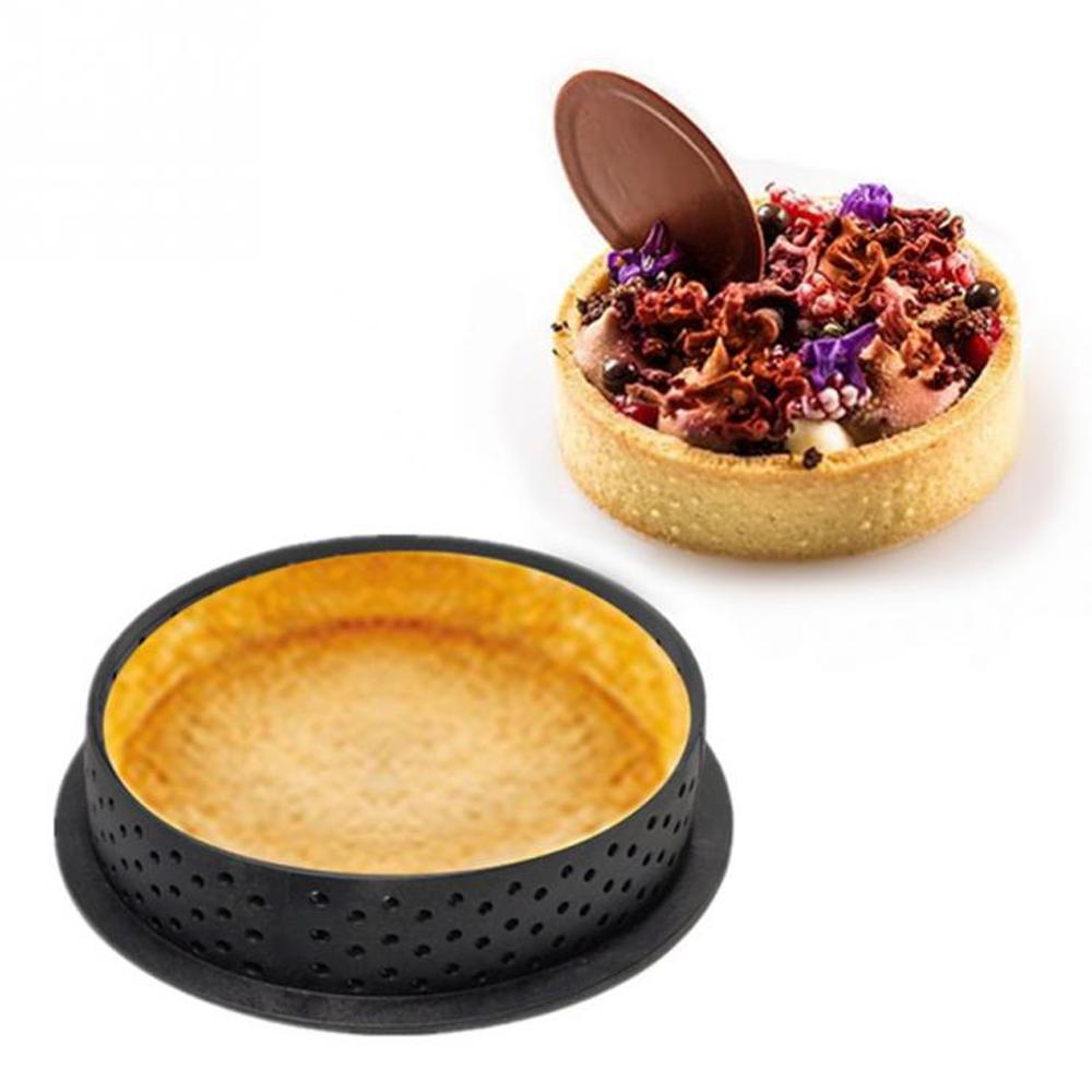 8Db Round Perforált Műanyag Tart Gyűrű Francia Desszert Penész Tojás Torta Gyümölcs Díszítő Modell Konyhai Sütő Eszközök - Image 2