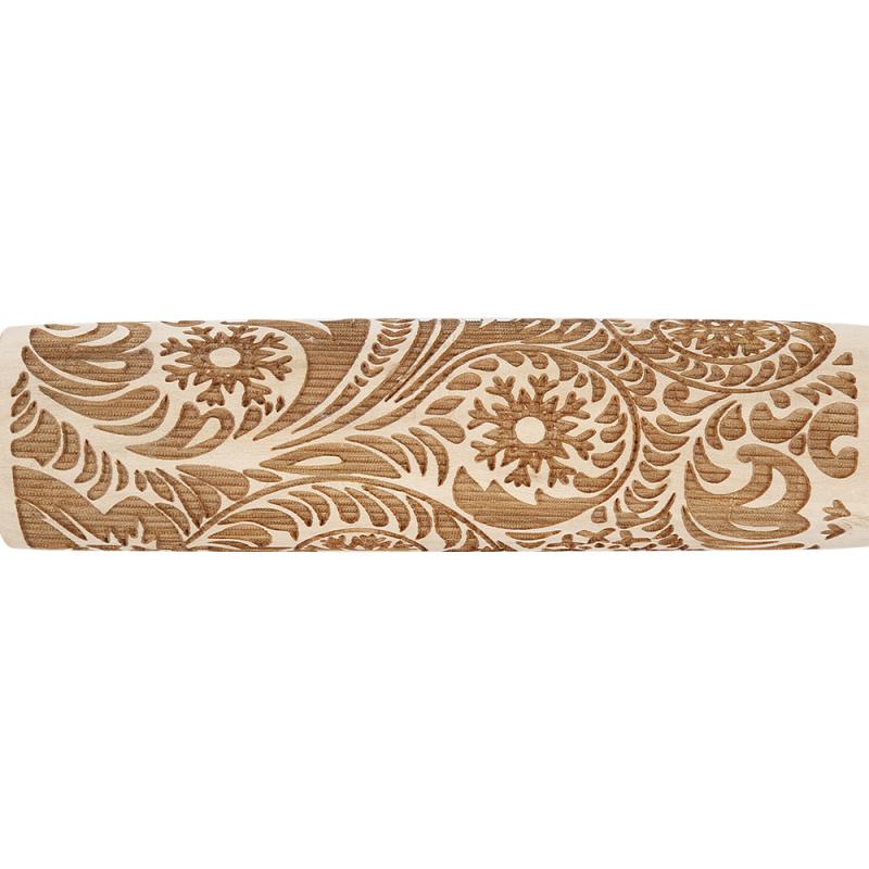 Karácsonyi Dombornyomott Hengerelt Fafaragás Sütés Süti Keksz Fondant Torta Tészta Görgős Rén Vas, Hópehely - Image 5