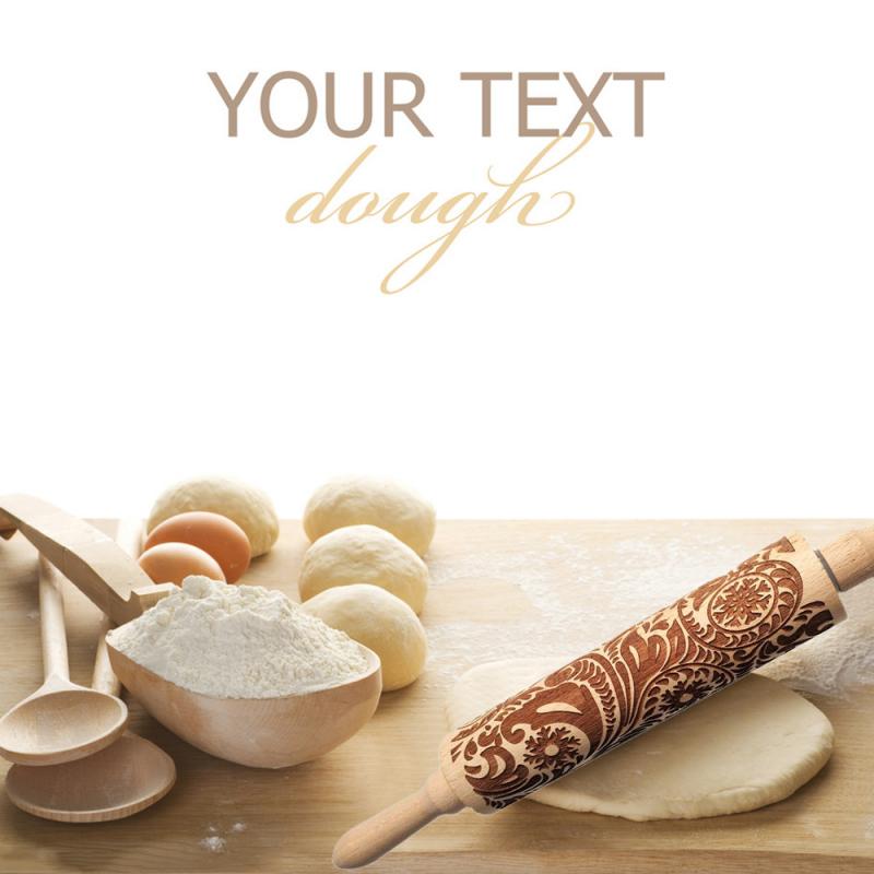 Karácsonyi Dombornyomott Hengerelt Fafaragás Sütés Süti Keksz Fondant Torta Tészta Görgős Rén Vas, Hópehely - Image 6