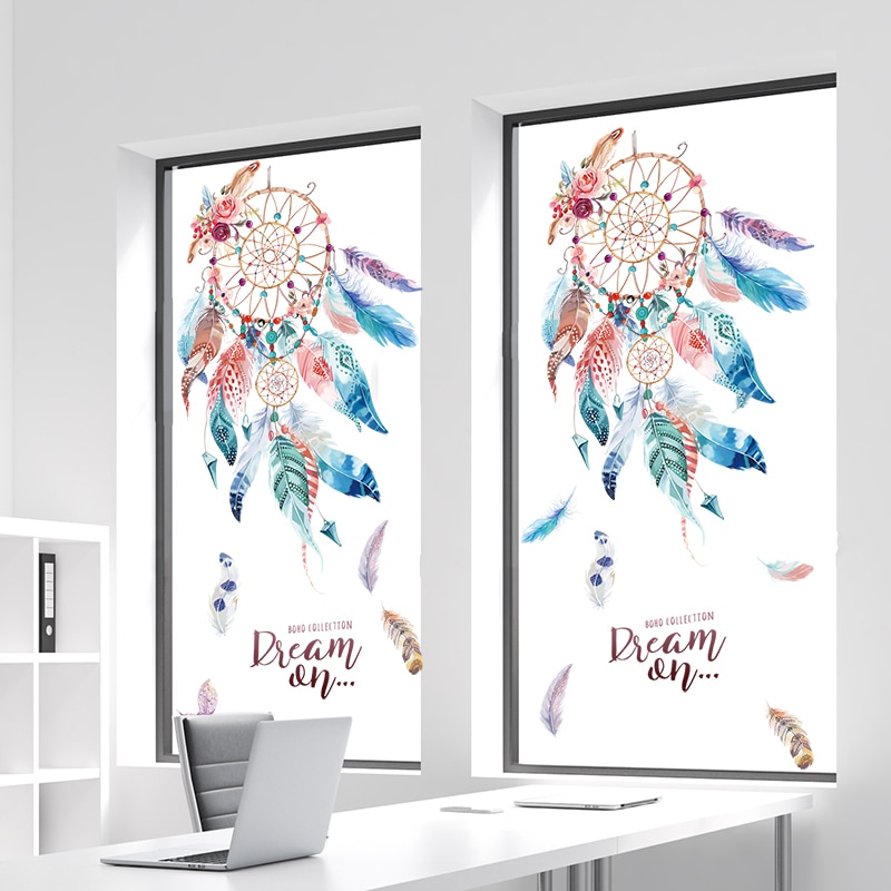 Colourful-Feathers-Dream-Catcher-Wall-Art-Stickers-For-Office-Shop-Study-Room-Home-Decoration-Diy-Pvc-1 Színes Tollak Álomfogó Falikép Matricák Irodai Üzlet Dolgozószobájához Lakásdekoráció Diy Pvc - Image 3