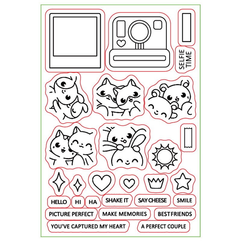 Vágott Állatok Fényképezőgép Bélyegzők És Matricák Minden Nap Boldogok Tiszta Bélyegző Vágó Szerszámok Barkácsolási Papírhoz Kártyák Craft 2021 - Image 3