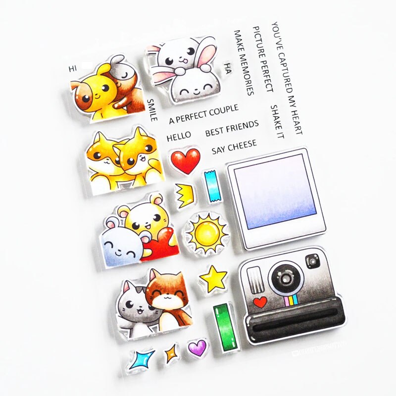 Vágott Állatok Fényképezőgép Bélyegzők És Matricák Minden Nap Boldogok Tiszta Bélyegző Vágó Szerszámok Barkácsolási Papírhoz Kártyák Craft 2021 - Image 4