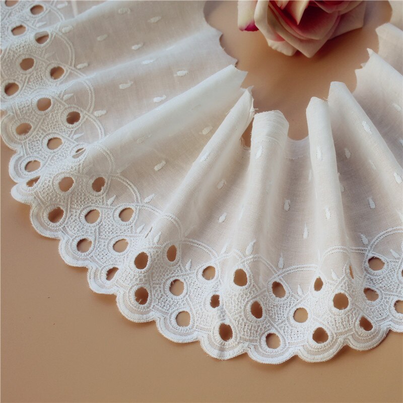 Exquisite-Cotton-Embroidery-Lace-Openwork-Cotton-Cloth-DIY-Clothing-Accessories-Curtains-width-15cm-RS3034 Kiváló Pamut Hímzés Csipke Áttört Pamutszövet Diy Ruházati Kiegészítők Függöny Szélessége 15Cm Rs3034 - Image 2