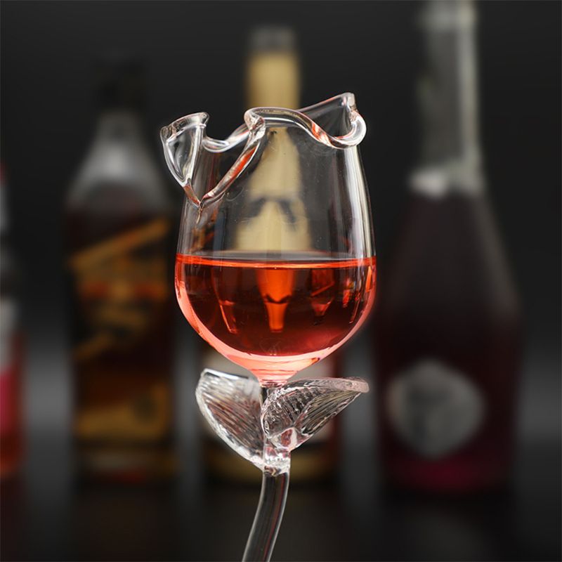 Fancy Vörös Bor Serleg Koktélos Szemüveg 100 Ml Rózsa Virág Alak Borospohár Barware Drinkware - Image 4