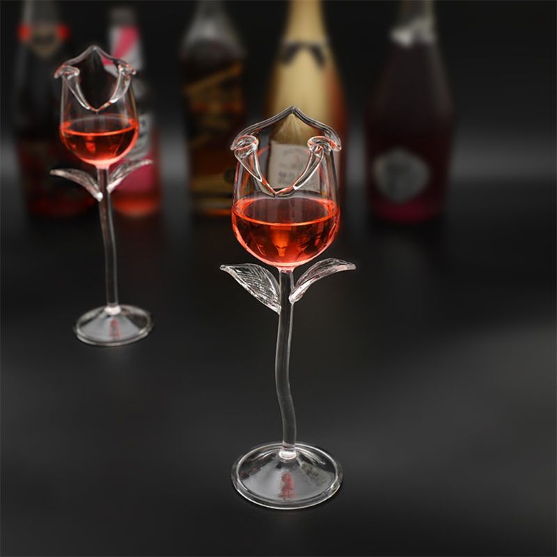 Fancy Vörös Bor Serleg Koktélos Szemüveg 100 Ml Rózsa Virág Alak Borospohár Barware Drinkware - Image 5
