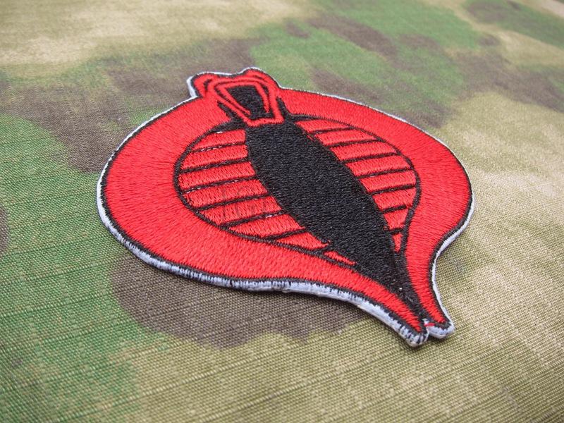 Gijoe Cobra Red & Black Logo Taktikai Katonai Morál Hímzett Patch B2530 - Image 2