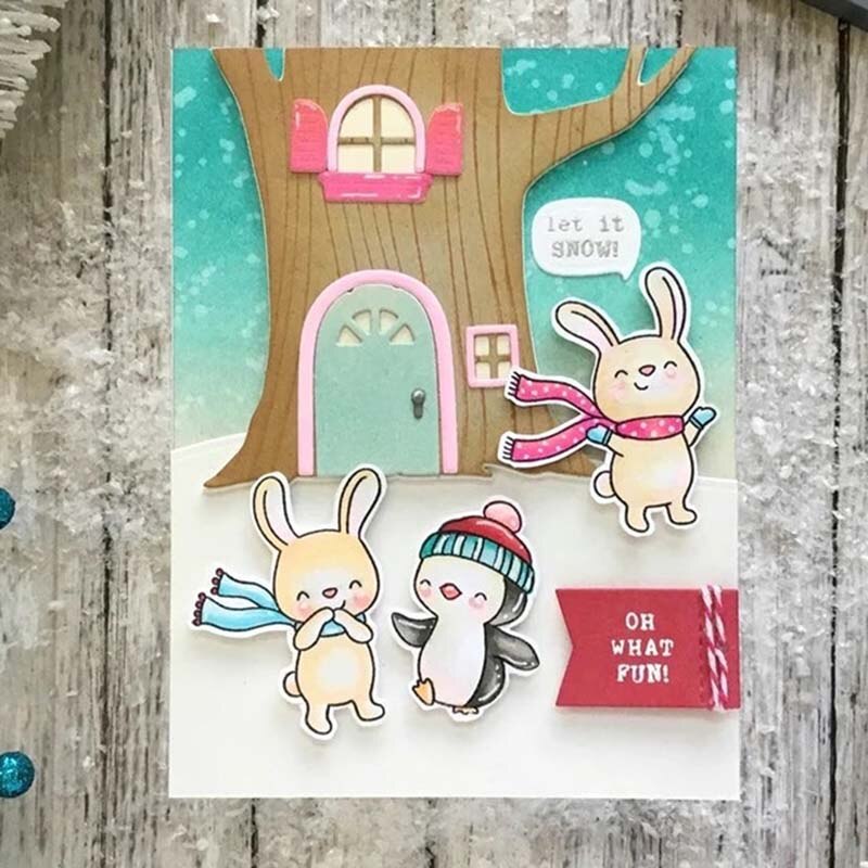 Majom Karácsonyi Pingvin És Vas Fém Vágó Kockák Bélyegzősablon A Barkácsolás Scrapbooking Fotóalbumához, Dombornyomott Papírkártyák - Image 3