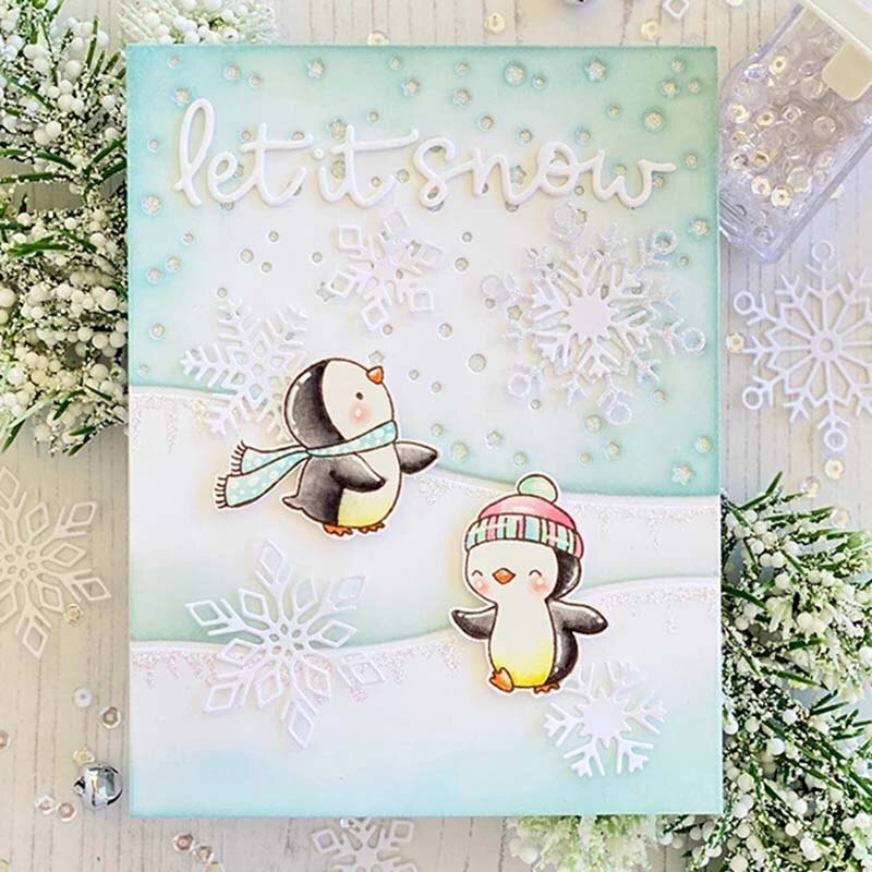 Majom Karácsonyi Pingvin És Vas Fém Vágó Kockák Bélyegzősablon A Barkácsolás Scrapbooking Fotóalbumához, Dombornyomott Papírkártyák - Image 4