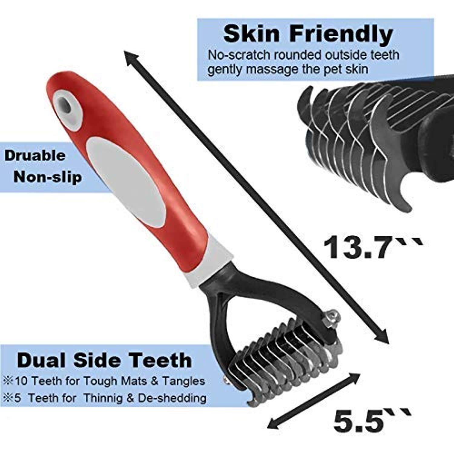 Pet Fur Knot Cutter Cat Szőrtelenítő Comb Kefe Macskák Kis Hosszú Hajú Uszkárok Kétoldalas Kutyakozmetikai Szétválasztó Eszközök - Image 5