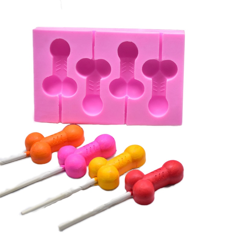 Kis Pénisz Alakú Nyalóka Penész Szilikon Forma Stand Tortát Díszítő Jégkocka Csokoládé Fondant 3D Soap Bar Mould Sütés Eszköz - Image 2