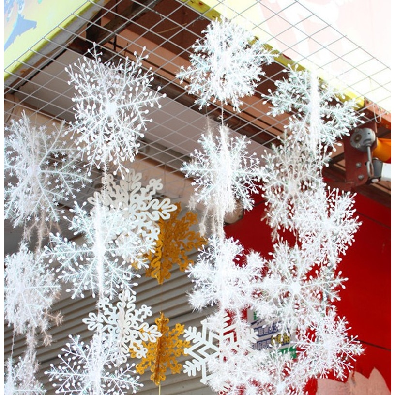 Karácsonyi Fehér Hópehely Dekoráció Otthoni Függő Medálok Év 2021 Ajándékok Karácsonyfa Díszek Ablak Matricák