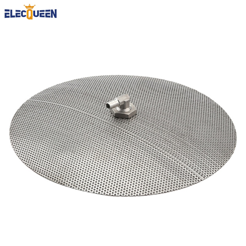False-Bottom-304-Stainless-Steel-Diameter-30-5cm-12-with-3-8-barb-fitting-and-1 Alsó 304 Rozsdamentes Acél, Átmérője 30,5 Cm / 12 ", 3/8" -Es Rúdillesztéssel És 1/2 "-Es Rögzítéssel - Image 1
