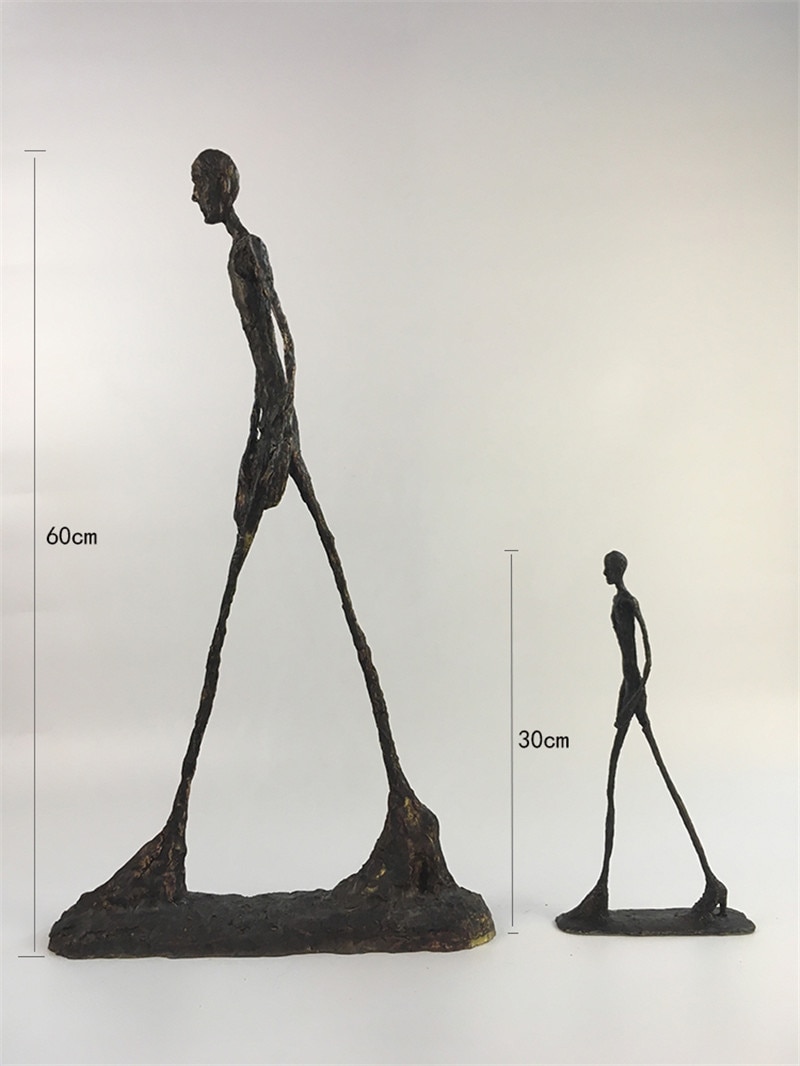 Giacometti Kézműves Sárgaréz Karakter Szobor Sétáló Ember Személy Magányos Lakberendezési Irodai Dekoráció
