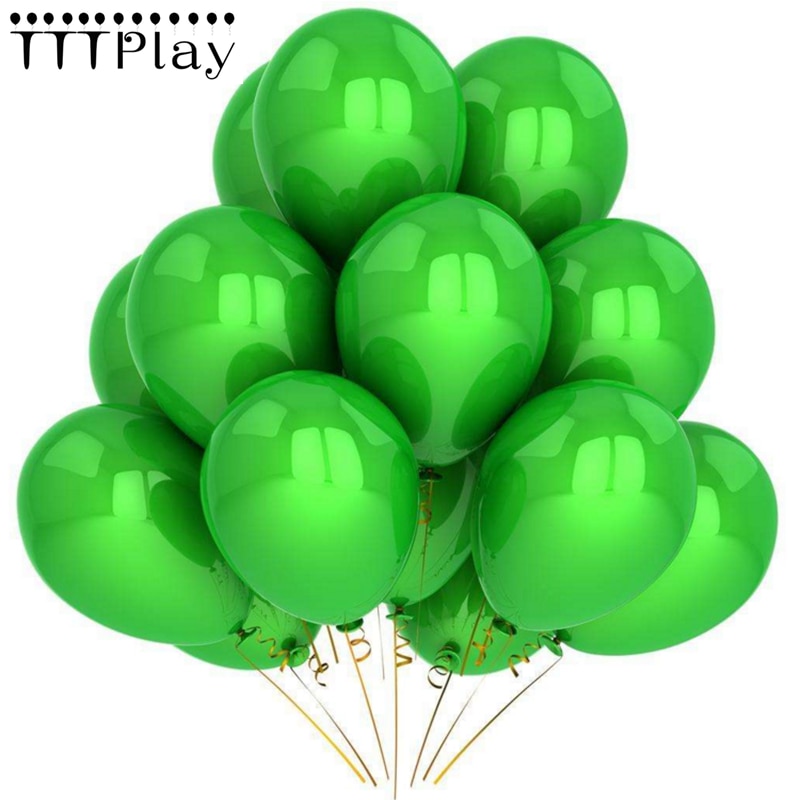 Zöld Léggömbök 10Db / Tétel 12 Hüvelykes 2,8 G Gyöngy Latex Léggömb Felf Ható Boldog Születésnapot Esküvői Party Dekoráció