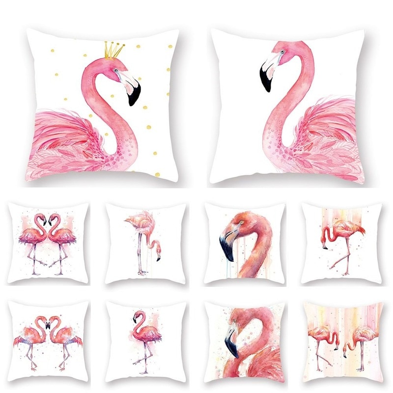 Pink Flamingo Párnahuzat Hawaii Party Dekorációk Nyári Buli Születésnapi Baby Shower Decor