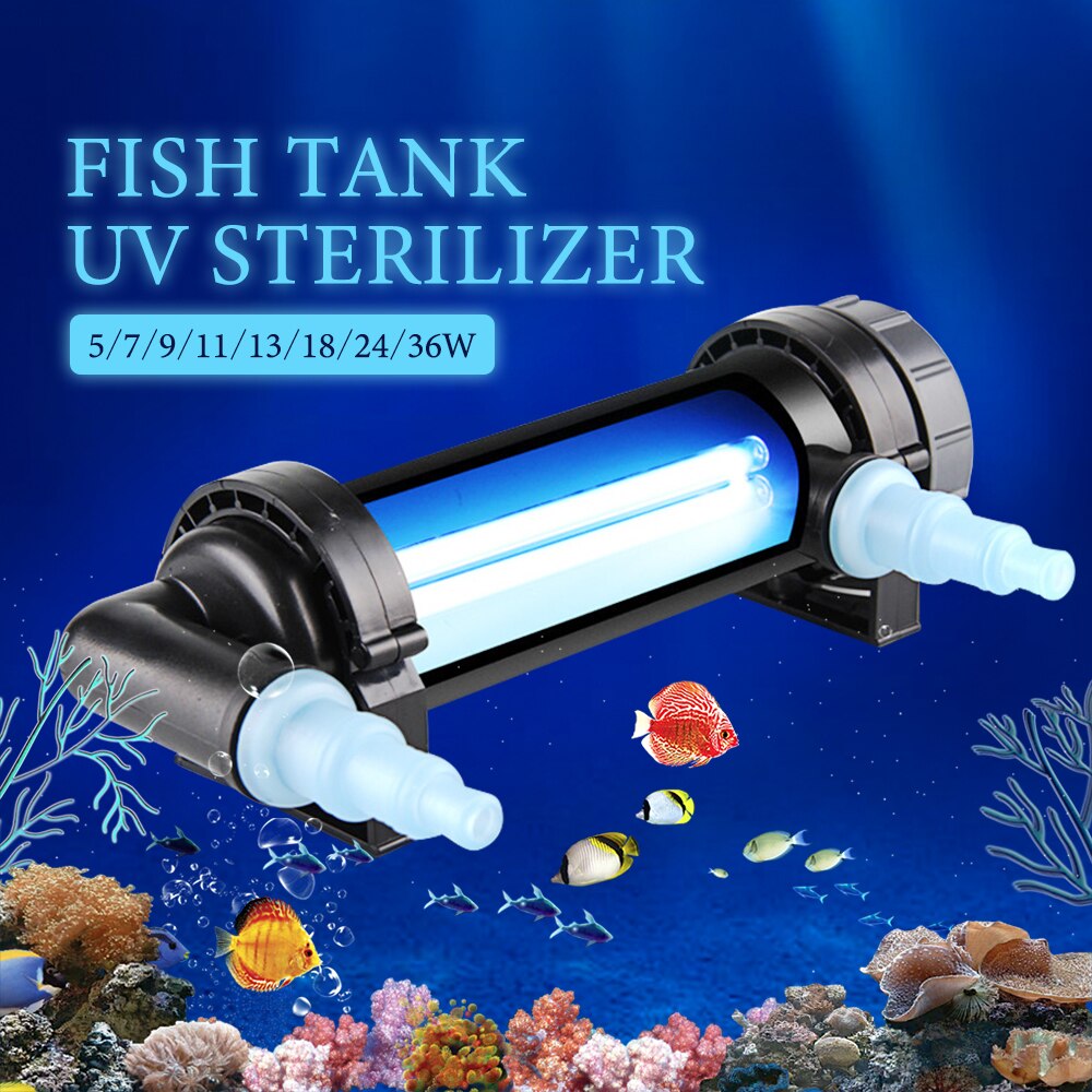 36W Haltartály Uv Sterilizáló Lámpa Ultraibolya Szűrő Víztisztító Akvárium Fertőtlenítő Gombaölő Korall