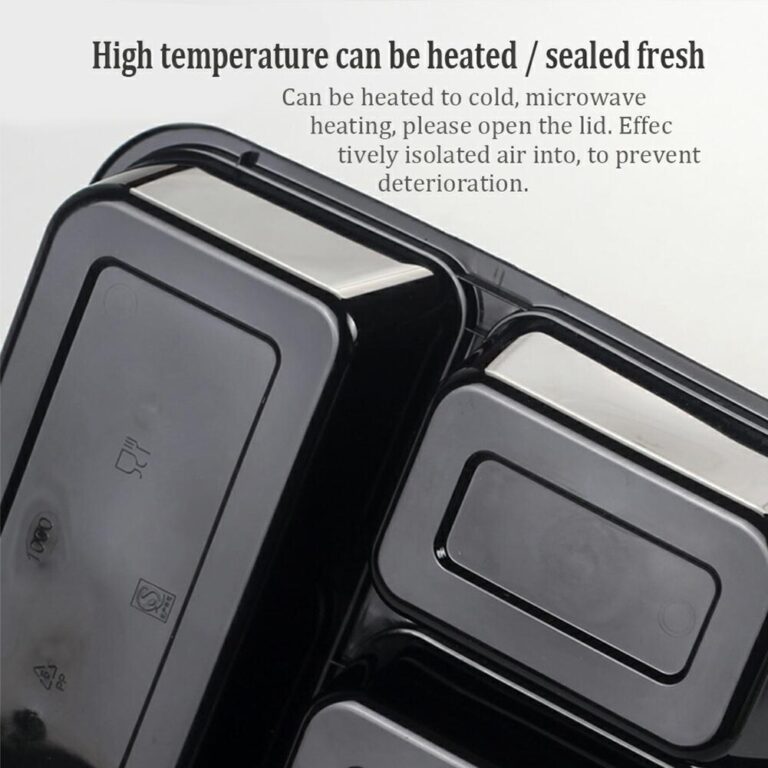 5/10 Db Étkezési Tároló Étel Előkészítő Elvihető Dobozok Műanyag Eldobható Ebéddoboz 3 Rekesz Rahasználható Mikrohullámú Tartályok Otthoni - Image 6
