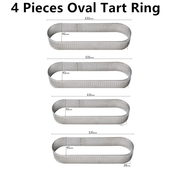 4PCS Oval Tart Ring