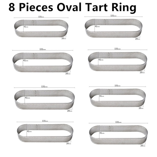 8PCS Oval Tart Ring