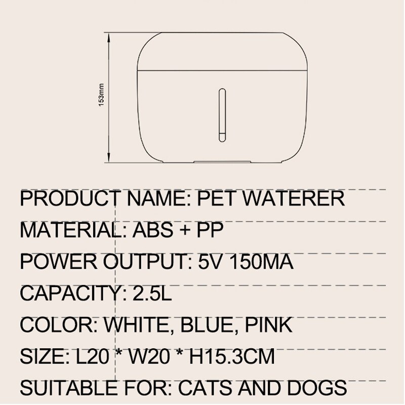 Shuangmao Háziállat Macska Szökőkút Ivókút 2,5 Literes Automatikus Itatószűrő Vízitál Kutya Elektromos Usb Adagoló Kellékek