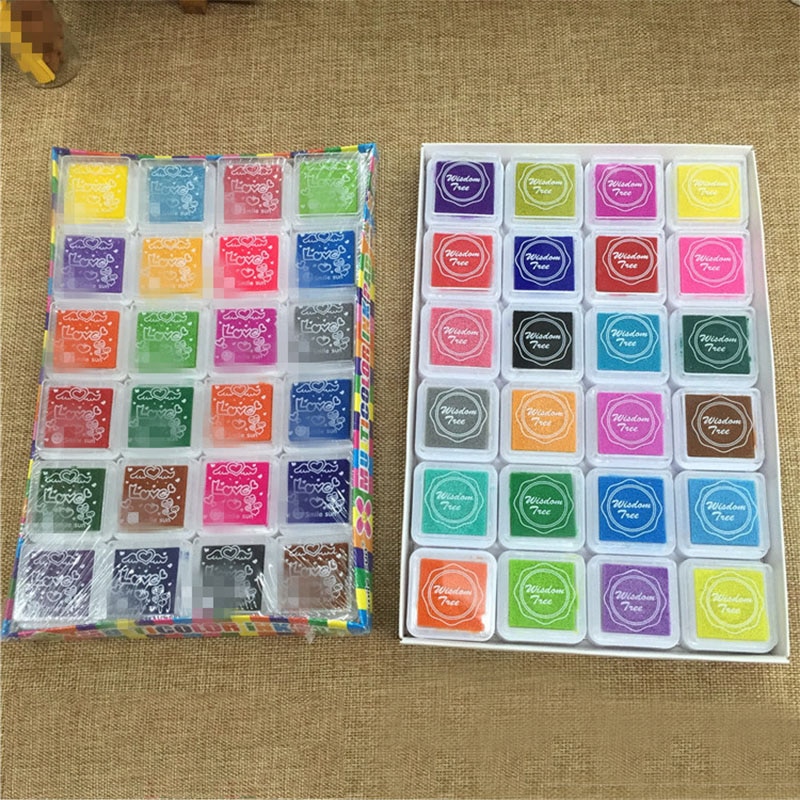 1Set Barkács 24 Szín Kawaii Tintapad Rajzfilm Kézműves Bélyegzők Tintapatron Scrapbooking Dekoráció Koreai Írószer - Image 3