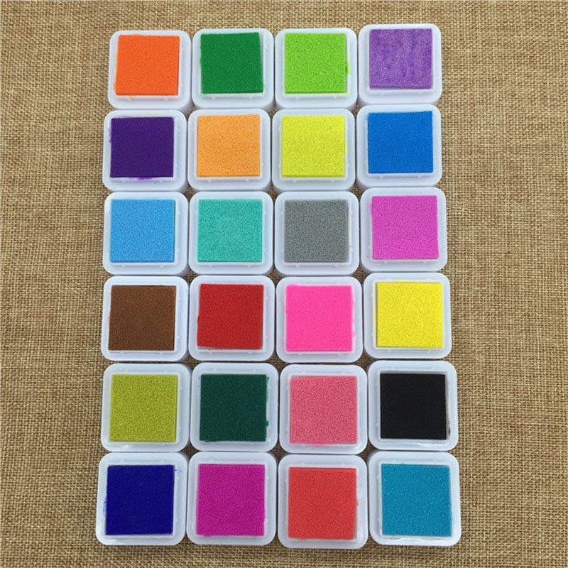 1Set Barkács 24 Szín Kawaii Tintapad Rajzfilm Kézműves Bélyegzők Tintapatron Scrapbooking Dekoráció Koreai Írószer - Image 2