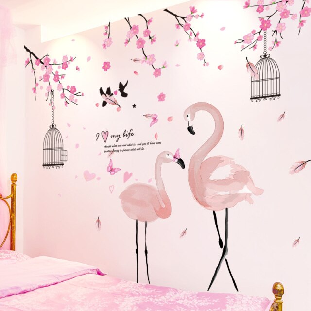 flamingo and flower