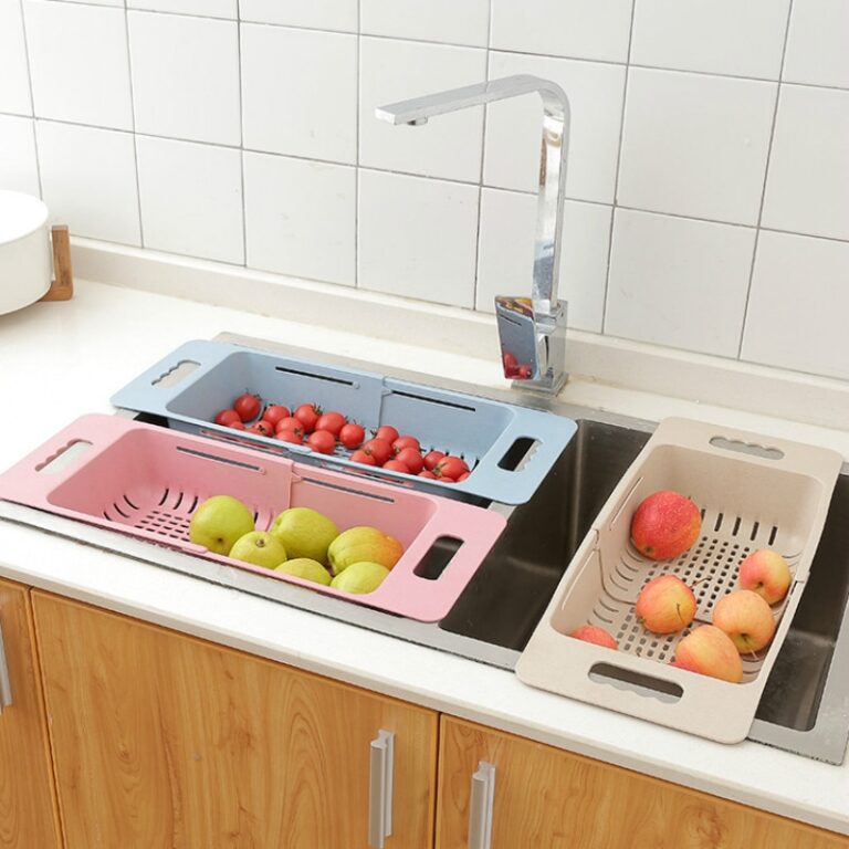 Behúzható Mosogató, Lefolyó Állvány, Tároló Konyha, Műanyag Tál, Pálcika Háztartási Zöldség Tál Állvány - Image 2