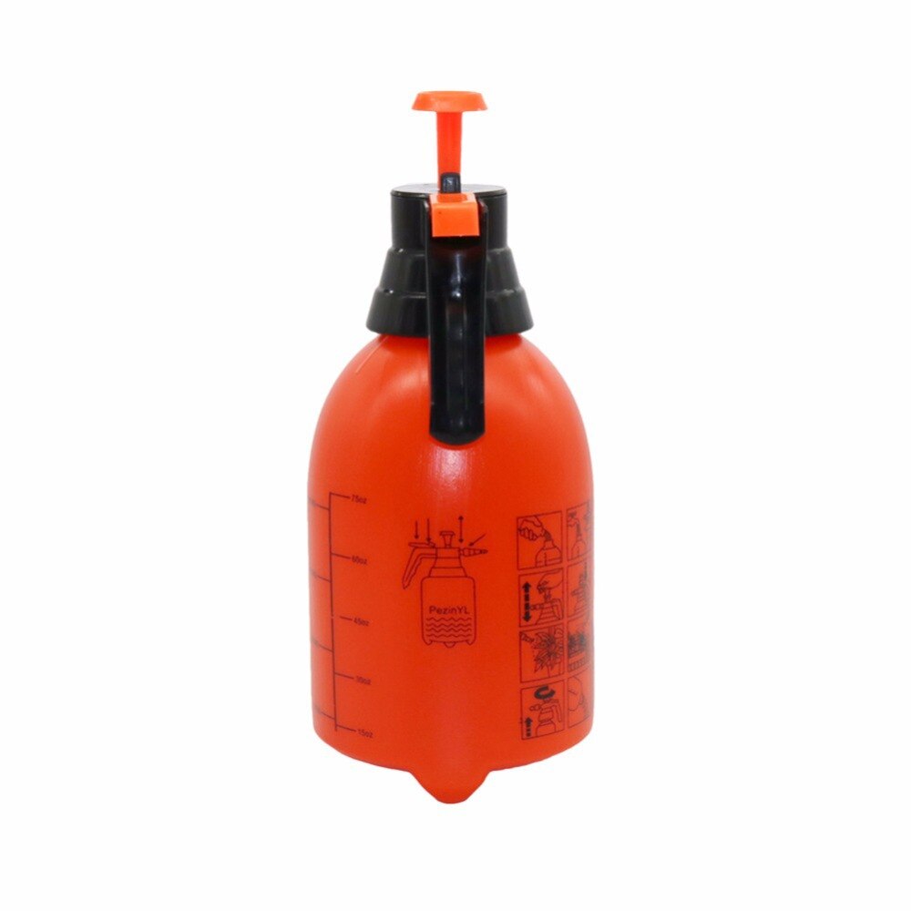 2L / 3L Narancssárga Kéznyomás-Kiváltó Permetező Palack Állítható Réz Fúvókafej Kézi Légtömörítő Szivattyú Spray 1 Db