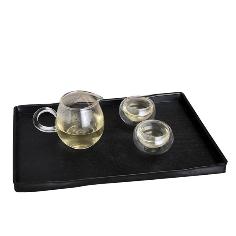 Fekete-Fehér Téglalap Alakú Szálloda Melamin Tálca Vízi Csésze Tea Kreatív Műanyag Szoba Mosás Tároló Tálcák